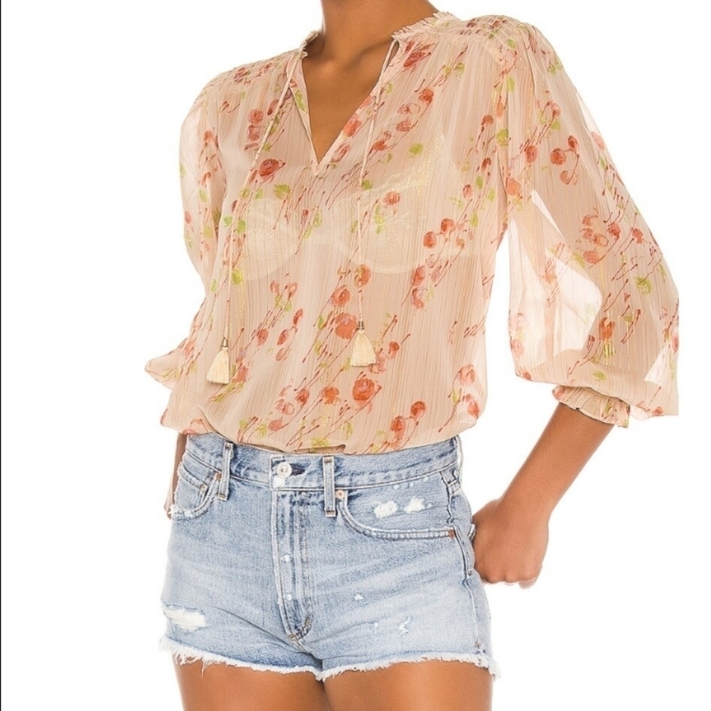 𝅺PAIGE Sheer Top Blouse M